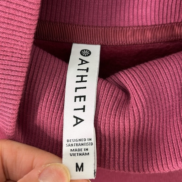 Athleta Cozy Karma Side Zip Funnel Neck Victorian Berry size Medium‎ - Picture 8 of 11